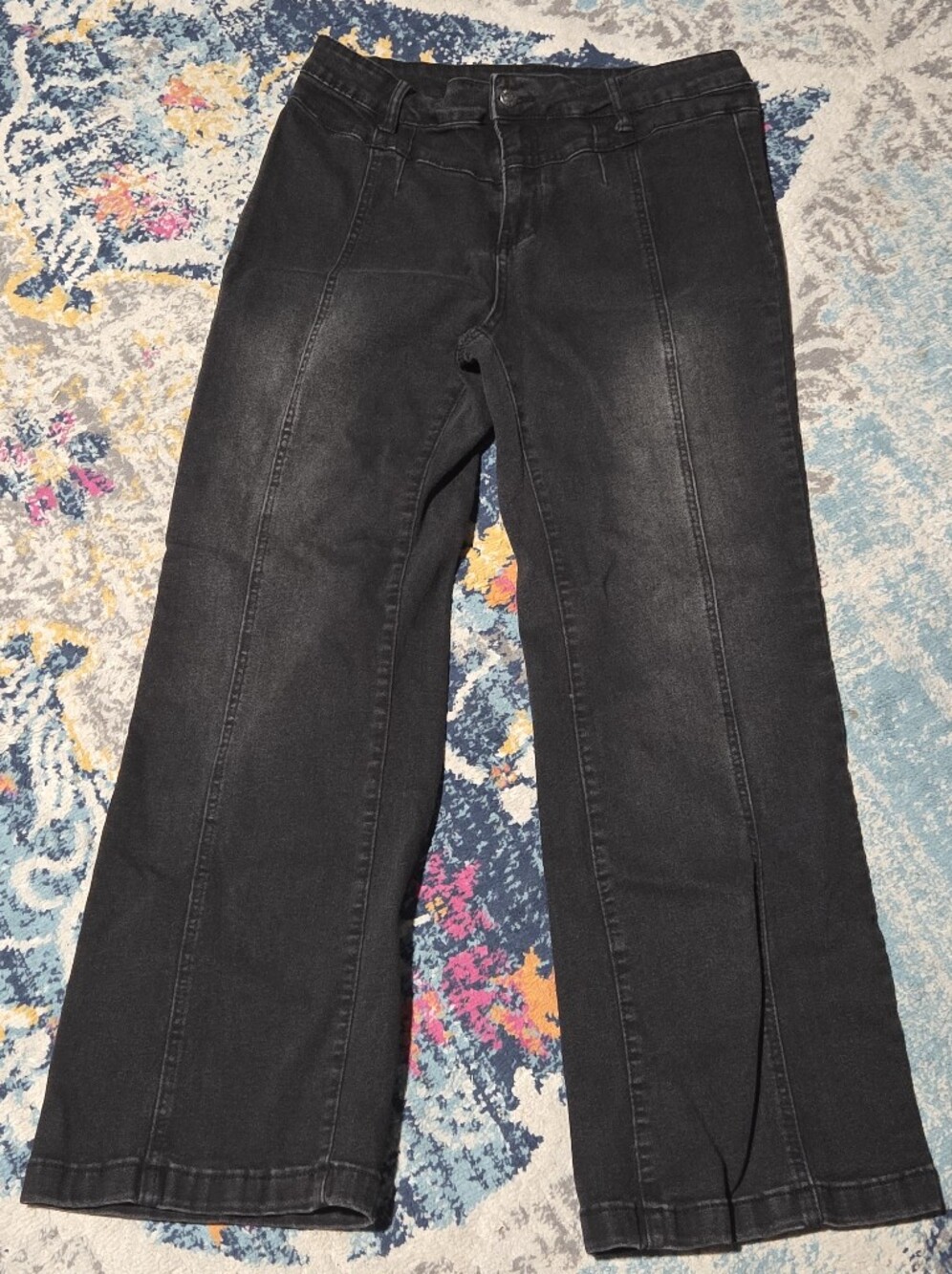 Women's Wide Leg Jeans - Large